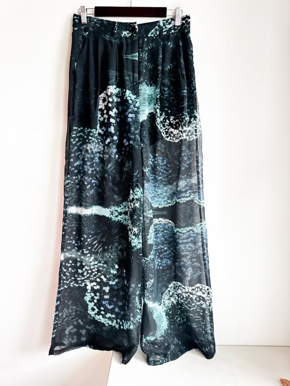 Stolen Girlfriends Club Floral Sheer Wide leg Pants 10 - Picture 3 of 7